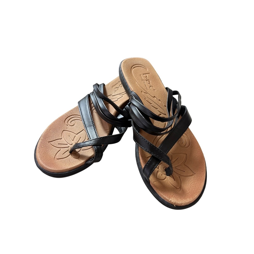 b.o.c. Born Concept Womens Black Alisha Strappy Toe Loop Sandal Size 8M casul